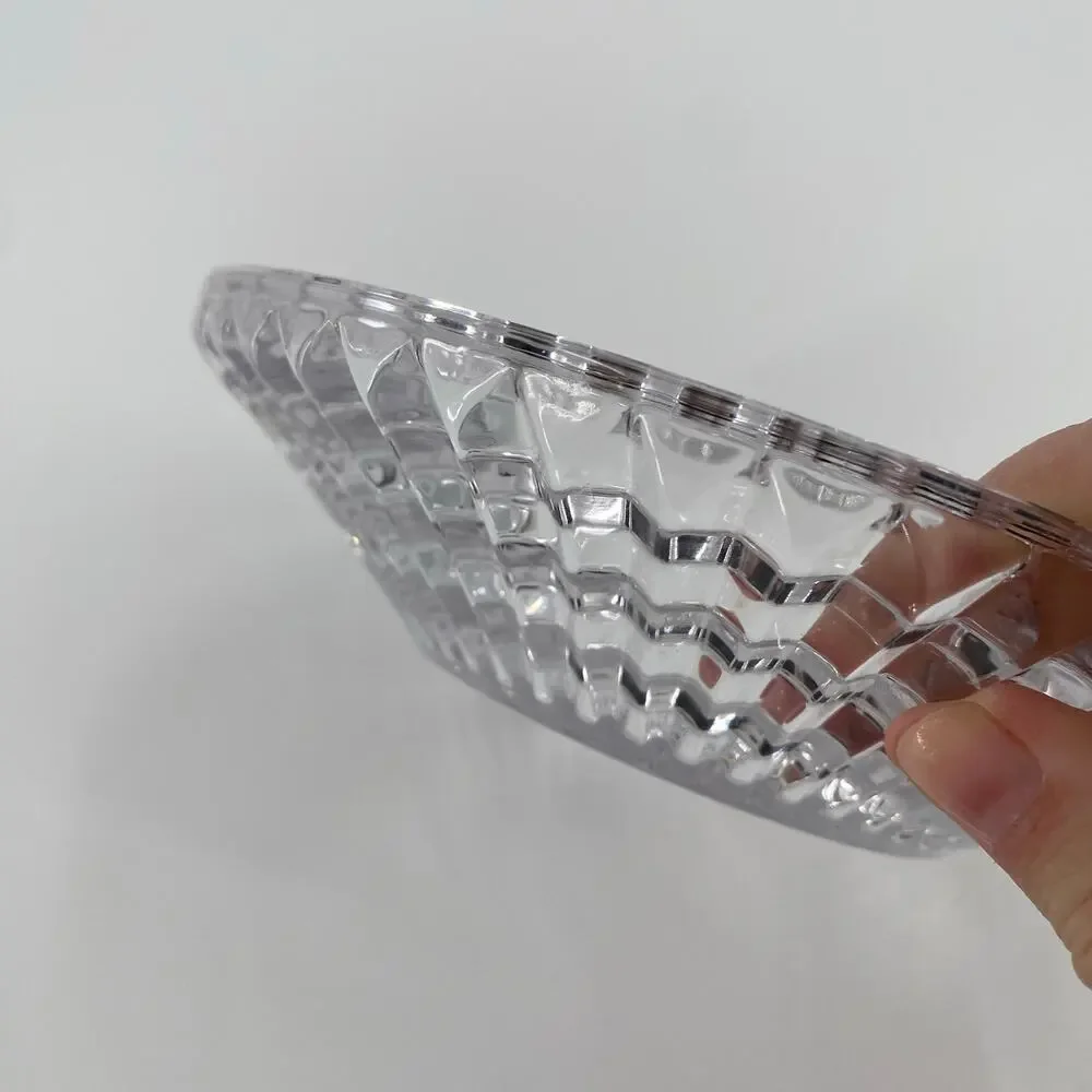 Shimmering Star pillar candle holder Glass bowl 7”